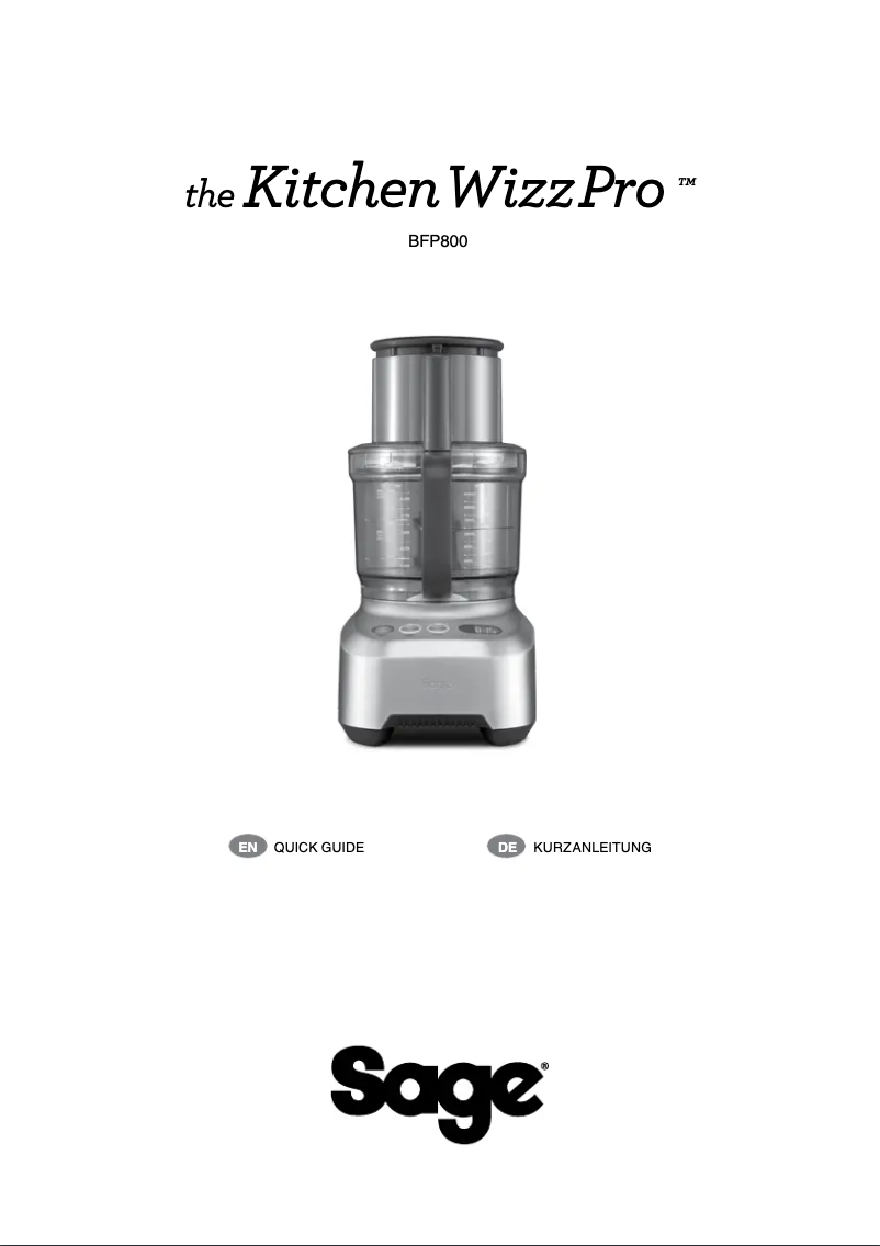 Page 1 de la notice Manuel utilisateur Sage the Kitchen Wizz Pro BFP800