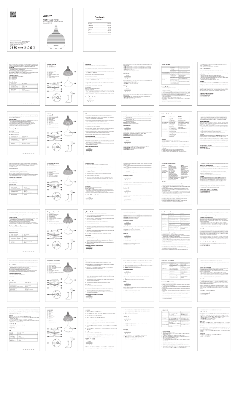 Page 1 de la notice Manuel utilisateur Aukey BE-A5