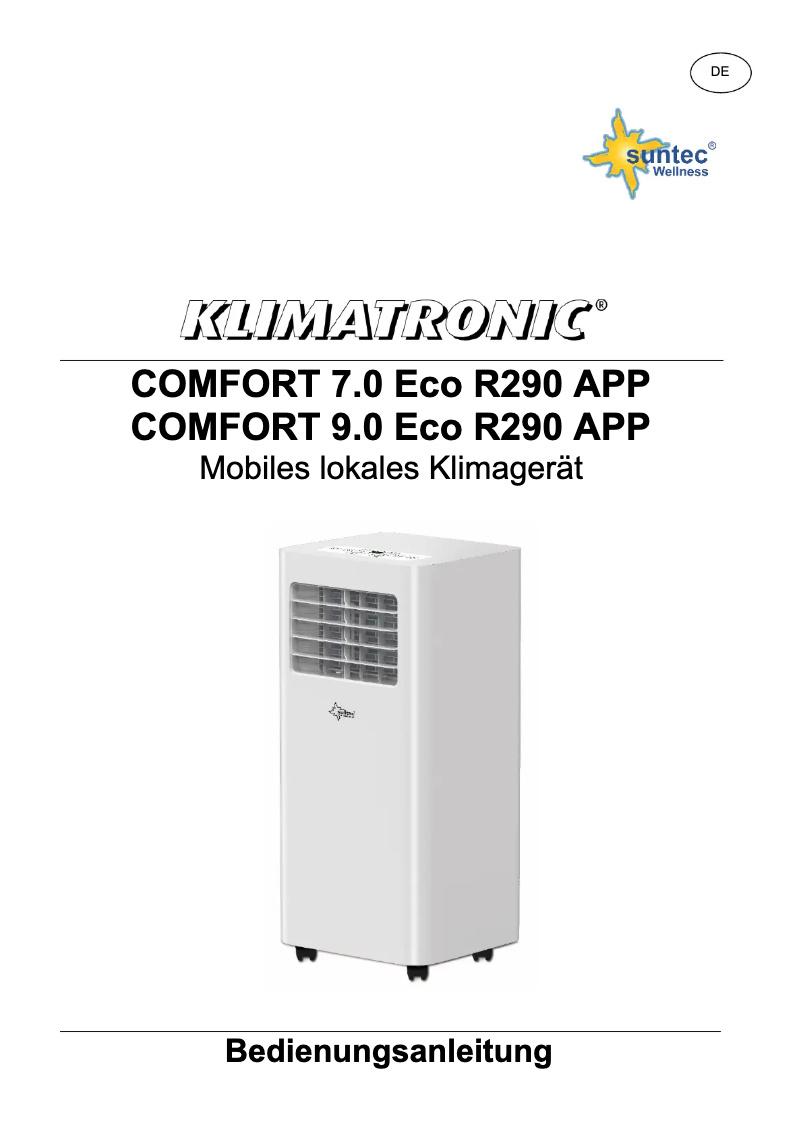 Page 1 de la notice Manuel utilisateur Suntec Comfort 9.0 Eco R290 App
