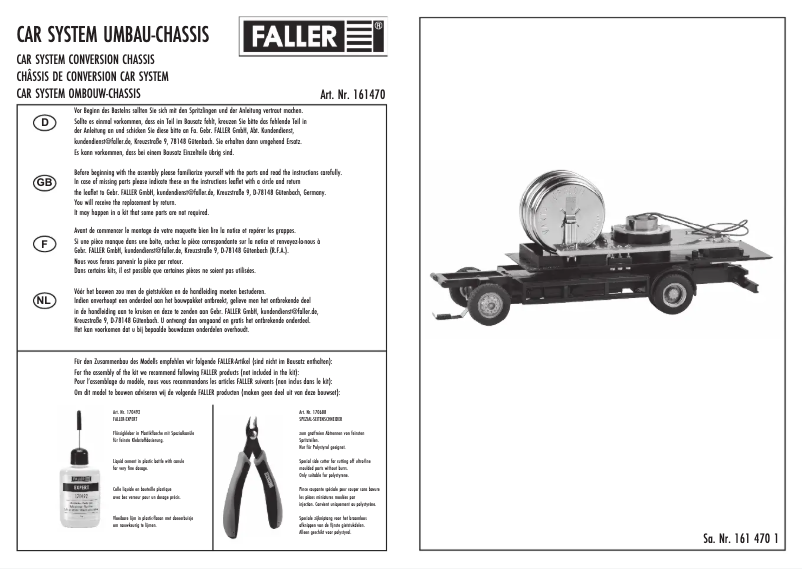 Page n°1 - Manuel utilisateur Faller 161470