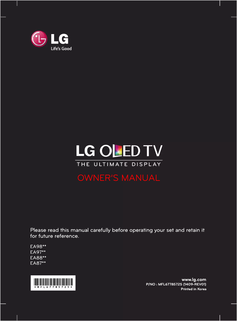 Página 1 del manual Manual de usuario LG 55EA985V