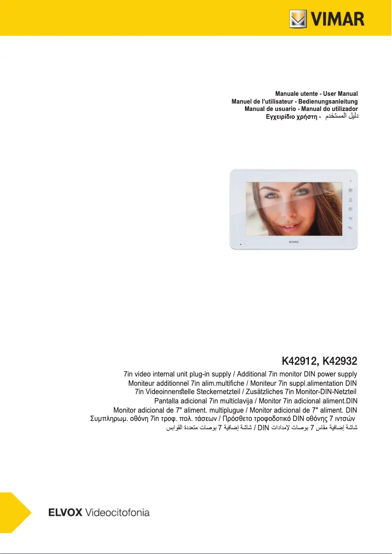 Image de la première page du manuel de l'appareil ELVOX K42912