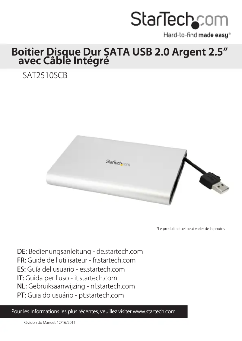 Page 1 de la notice Manuel utilisateur StarTech.com SAT2510SCB