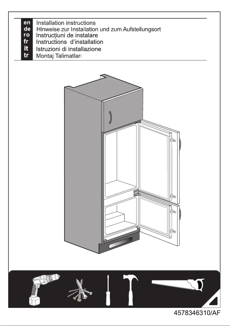 Page n°1 - Dessin technique Beko BCSA285K3SN