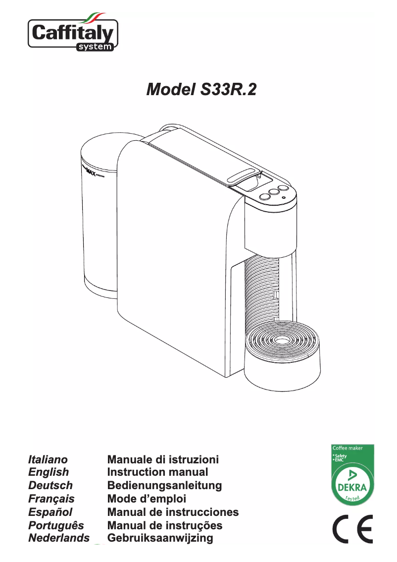 Page n°1 - Manuel utilisateur Caffitaly Maia S33