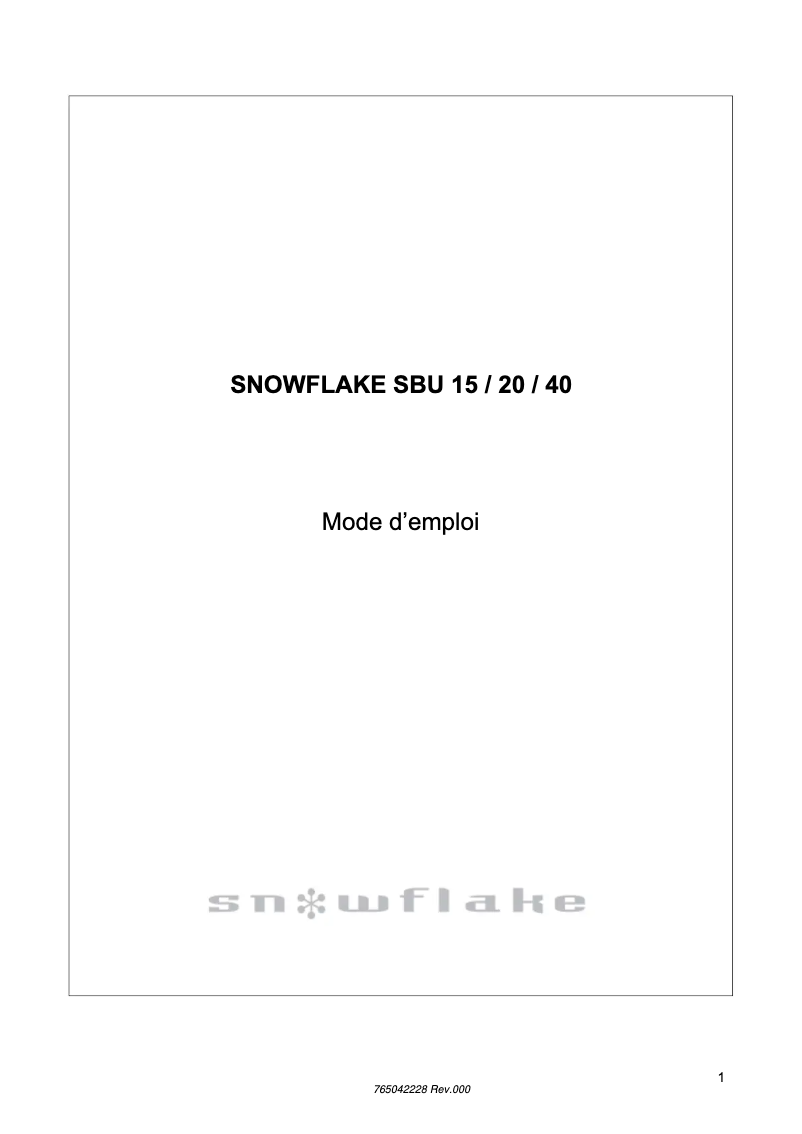 Page 1 de la notice Manuel utilisateur Gram SBU20HLE