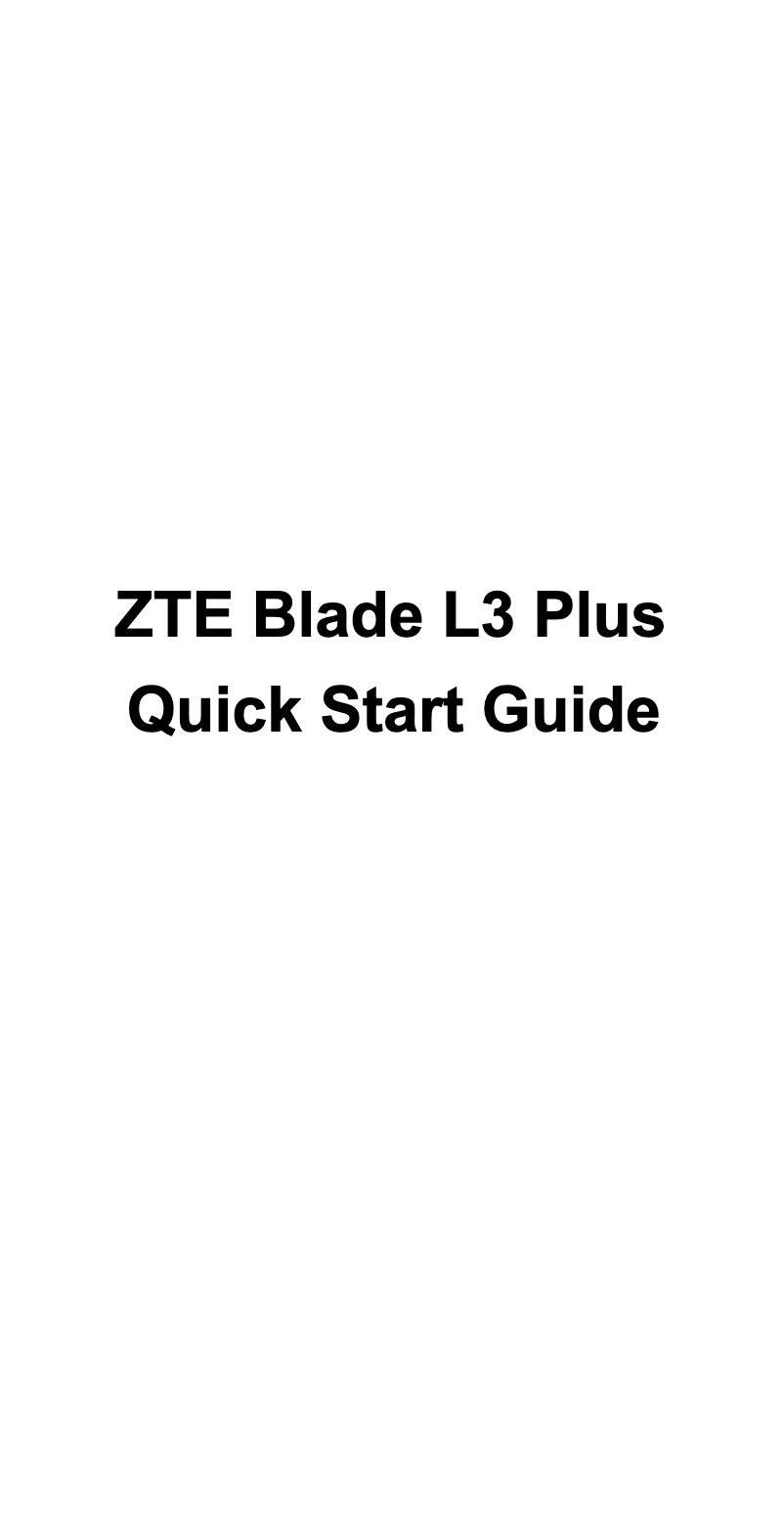 Page 1 de la notice Manuel utilisateur ZTE Blade L3 Plus