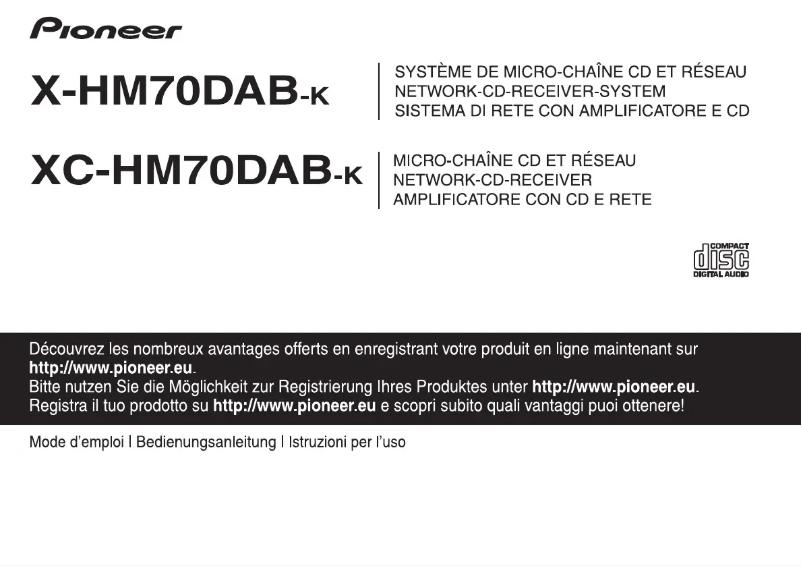 Page n°1 - Manuel utilisateur Pioneer X-HM70DAB-K