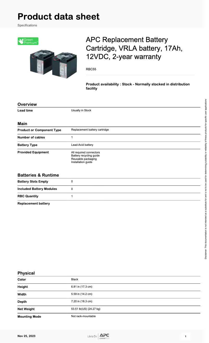 Image de la première page du manuel de l'appareil RBC55