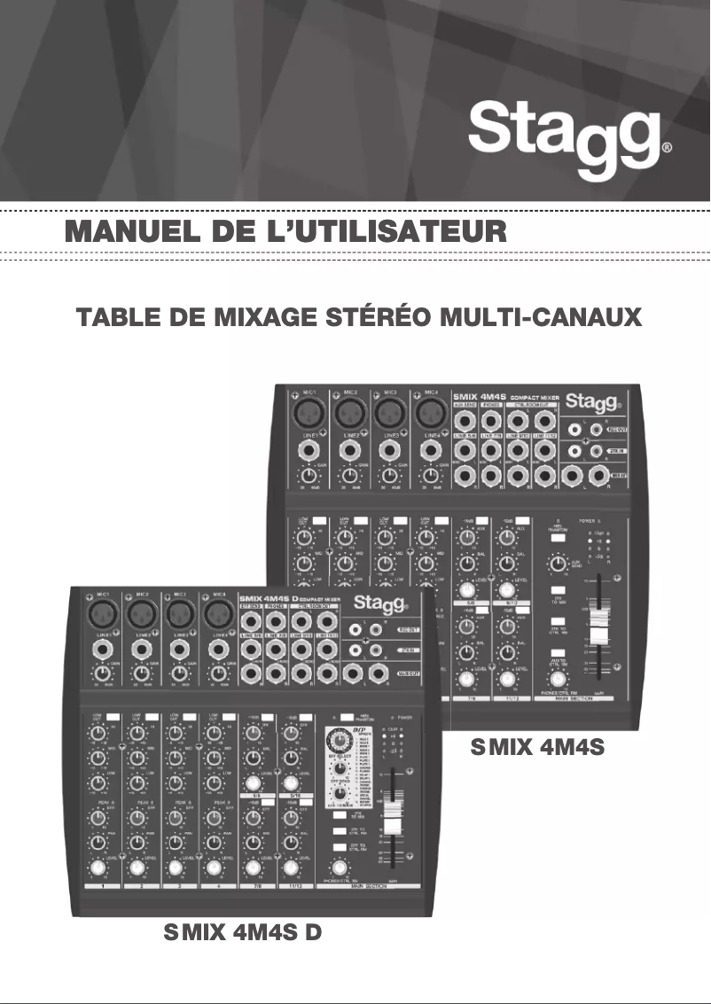 Page 1 de la notice Manuel utilisateur Stagg S MIX 4M4S D