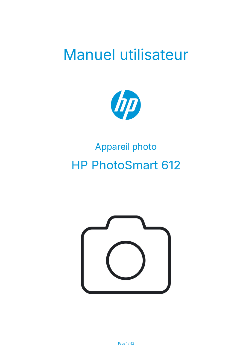 Image de la première page du manuel de l'appareil PhotoSmart 612