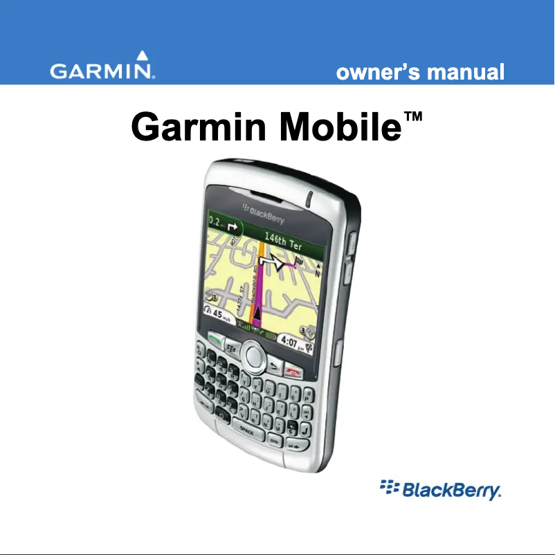 Page 1 de la notice Manuel utilisateur Garmin Mobile for BlackBerry