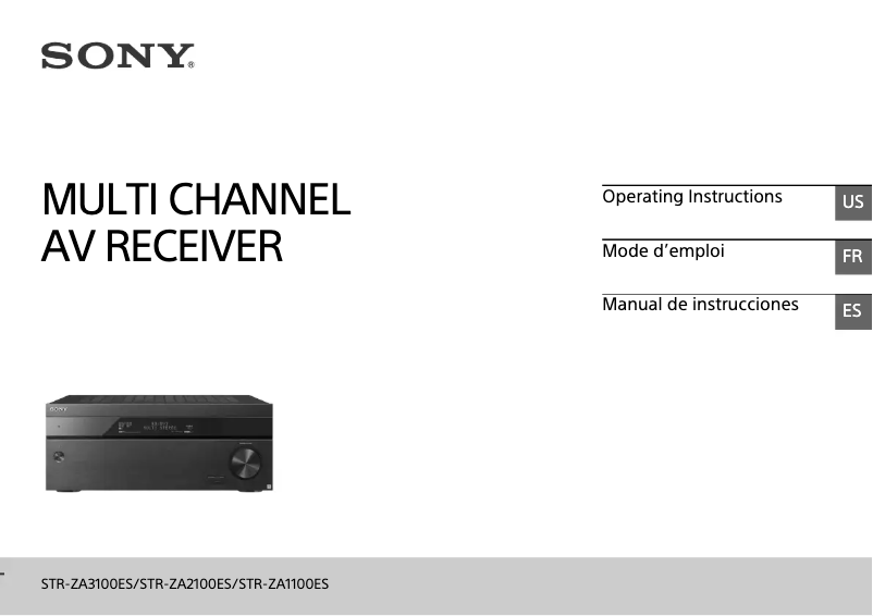 Page n°1 - Manuel utilisateur Sony STR-ZA2100ES