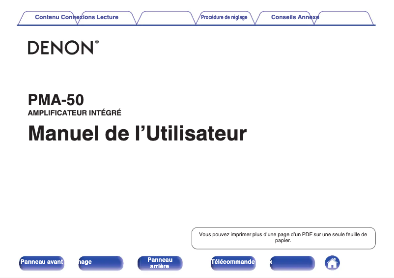 Imagen de la primera página del manual del dispositivo PMA-50B