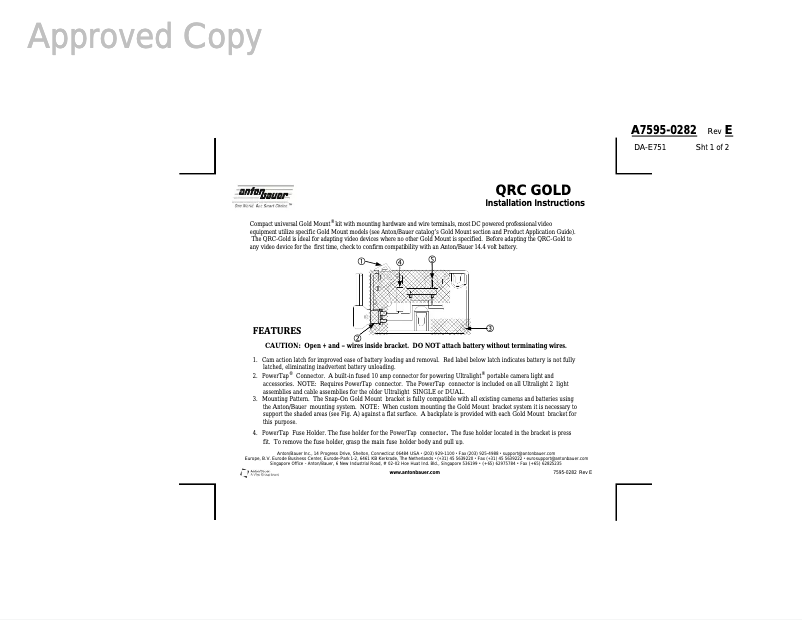 Página 1 del manual Manual de usuario Anton/Bauer QRC-Digital