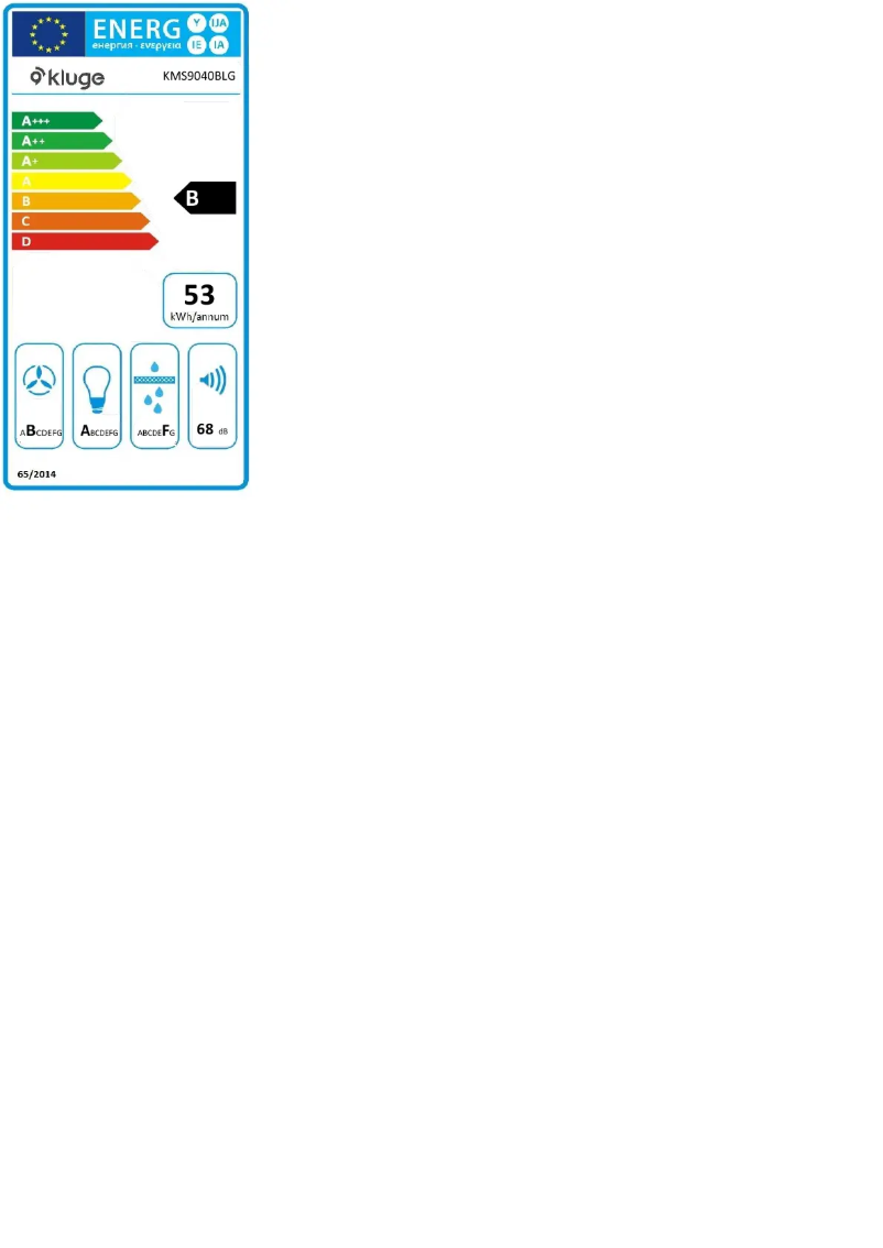 Página 1 del manual Etiqueta energética Kluge KMS9040BLG