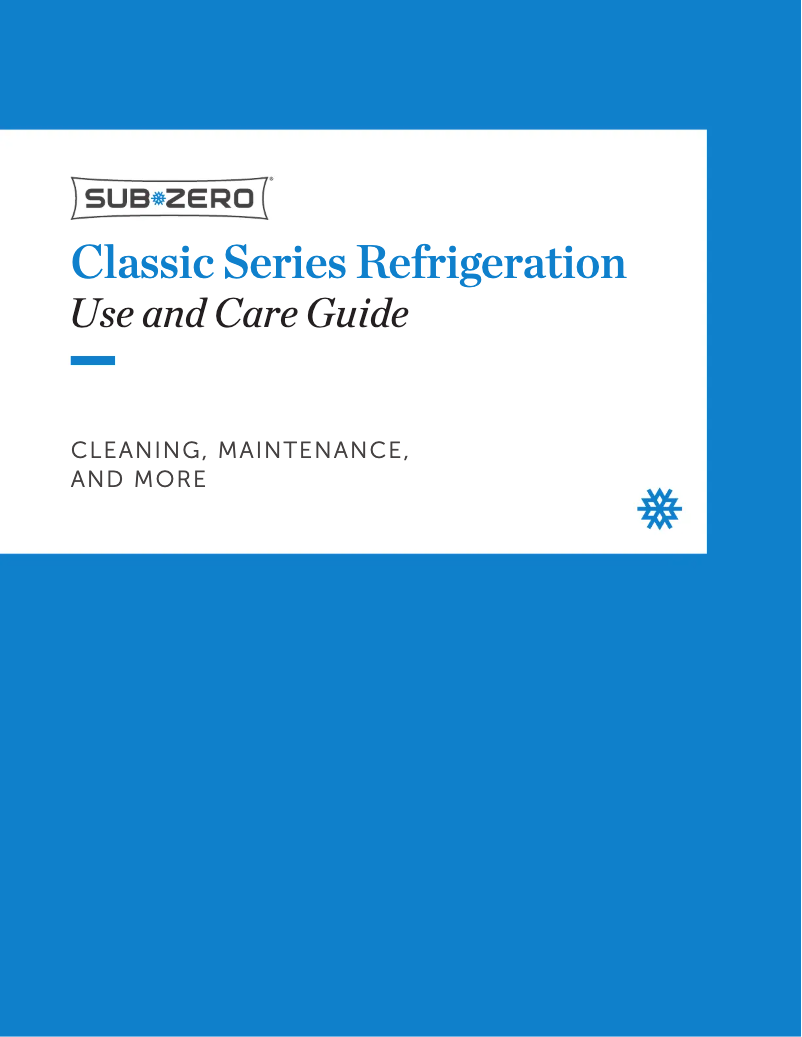 Page 1 de la notice Manuel d'utilisation et d'entretien Sub-Zero CL4850UFD/S
