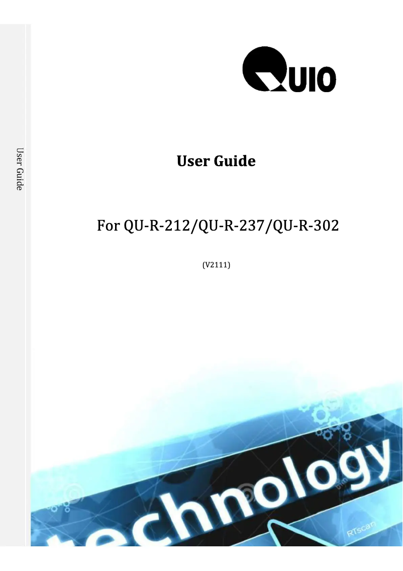 Page 1 de la notice Manuel utilisateur QUIO QU-R-237