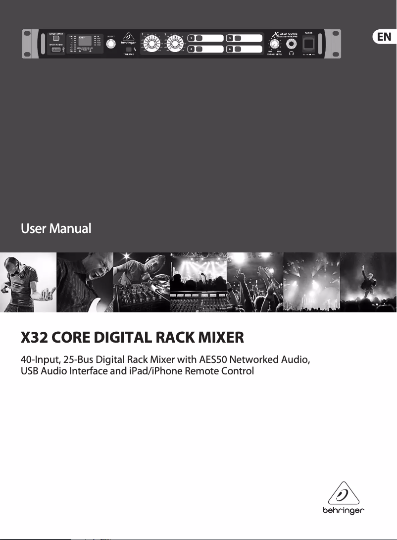 Image de la première page du manuel de l'appareil X32 Core