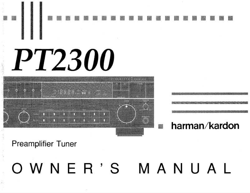 Page 1 de la notice Manuel utilisateur Harman Kardon PT2300
