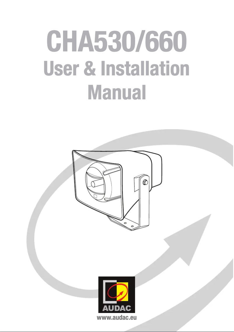 Page n°1 - Manuel utilisateur Audac CHA530