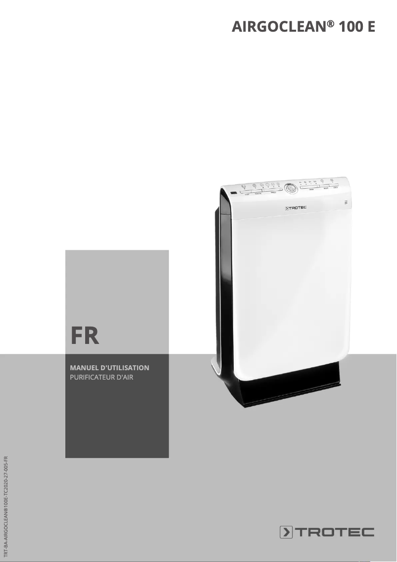 Page n°1 - Manuel utilisateur Trotec AirgoClean 100 E