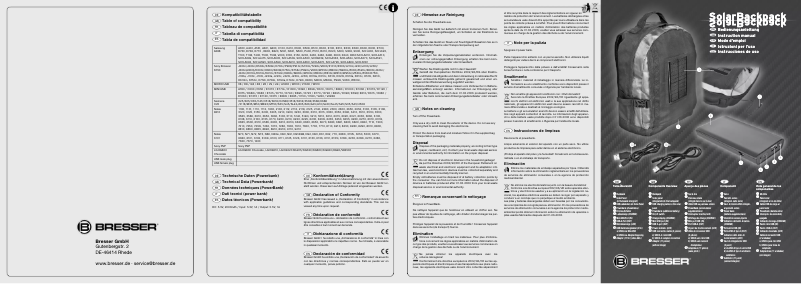 Page 1 de la notice Manuel utilisateur Bresser SolarBackpack