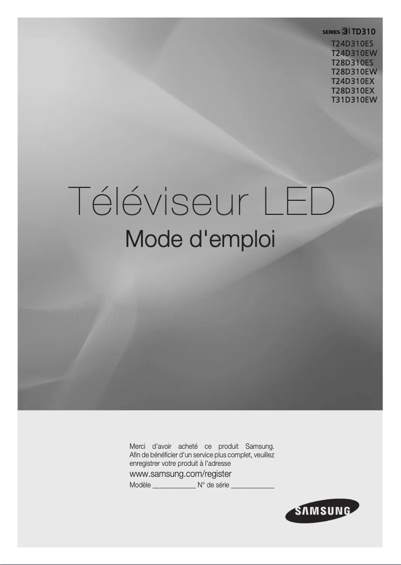 Page 1 de la notice Manuel utilisateur Samsung T28D310EW
