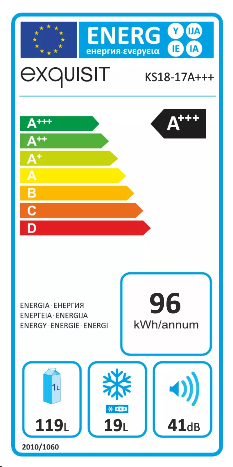 Page 1 de la notice Manuel utilisateur Exquisit KS18-17A+++