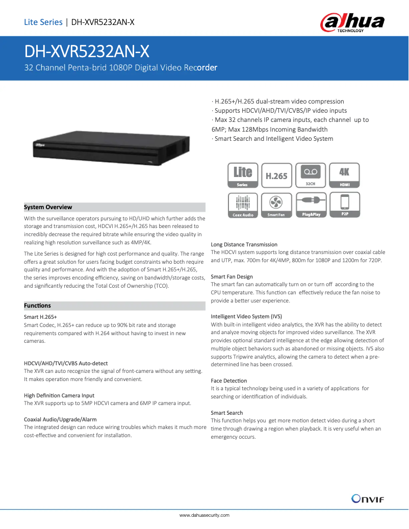 Image de la première page du manuel de l'appareil XVR5232AN-X