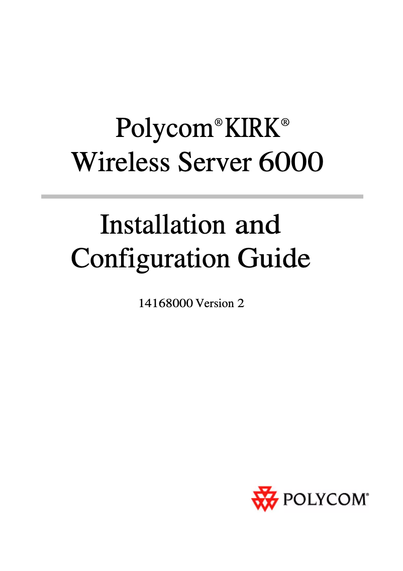 Page 1 de la notice Manuel utilisateur Polycom Wireless Server 6000