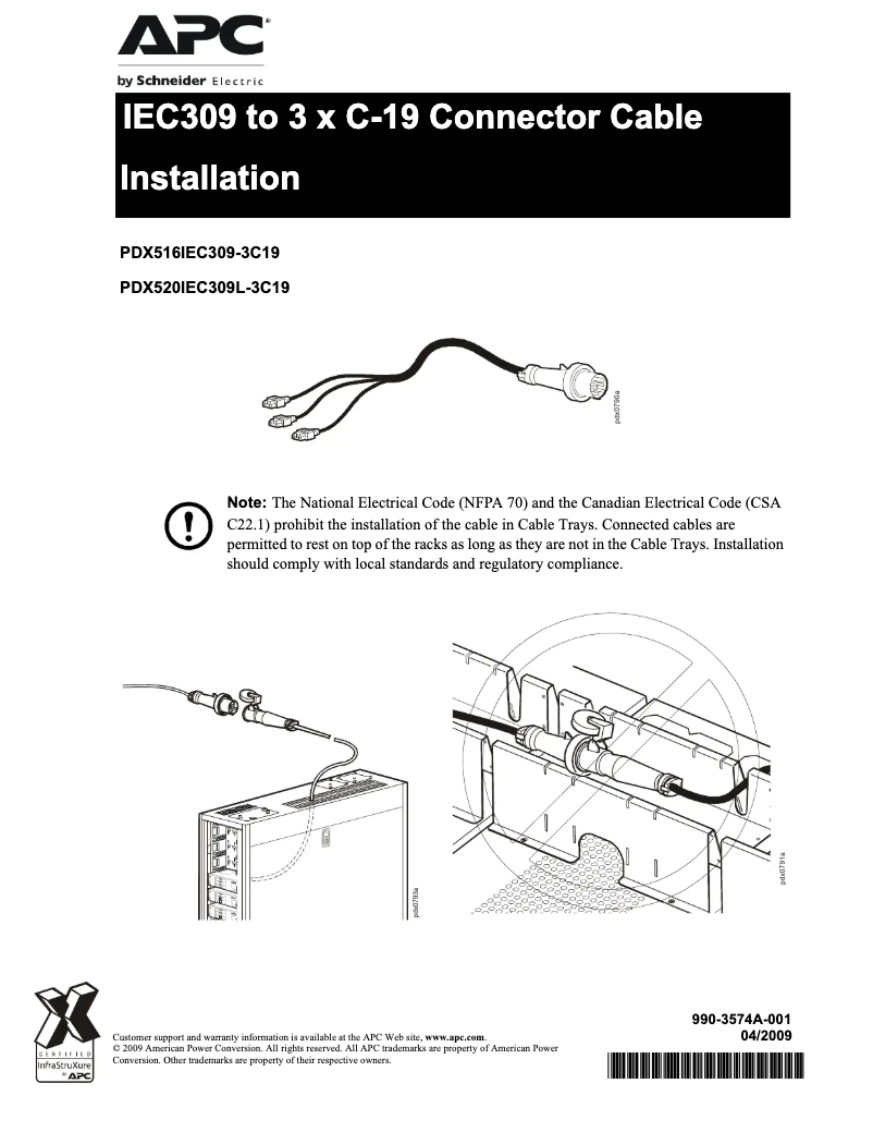 Image de la première page du manuel de l'appareil PDX520IEC309L-3C19