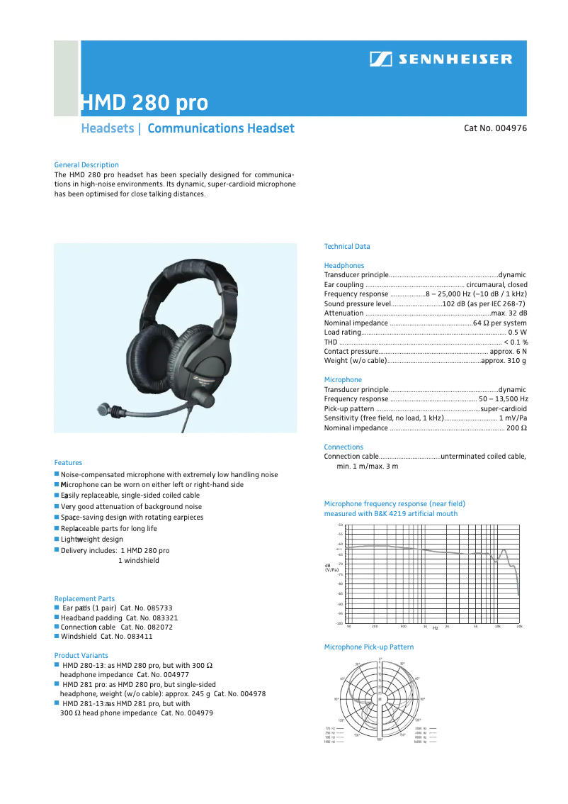 Image de la première page du manuel de l'appareil HMD 280 PRO