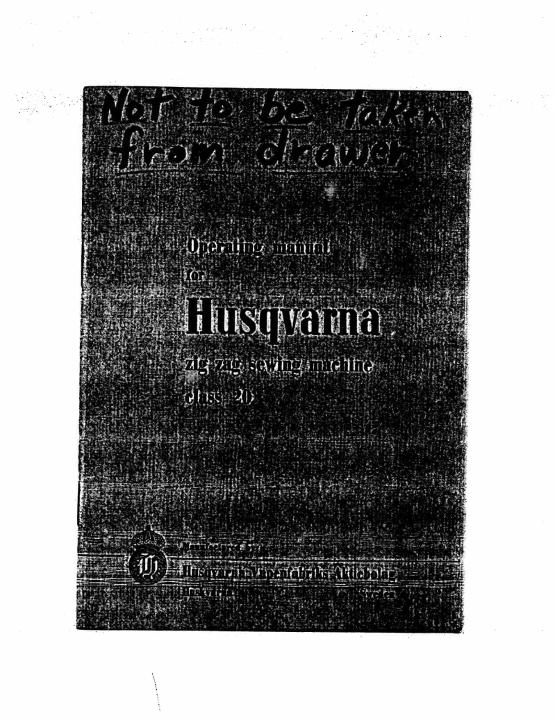 Page n°1 - Manuel utilisateur Husqvarna Viking 20