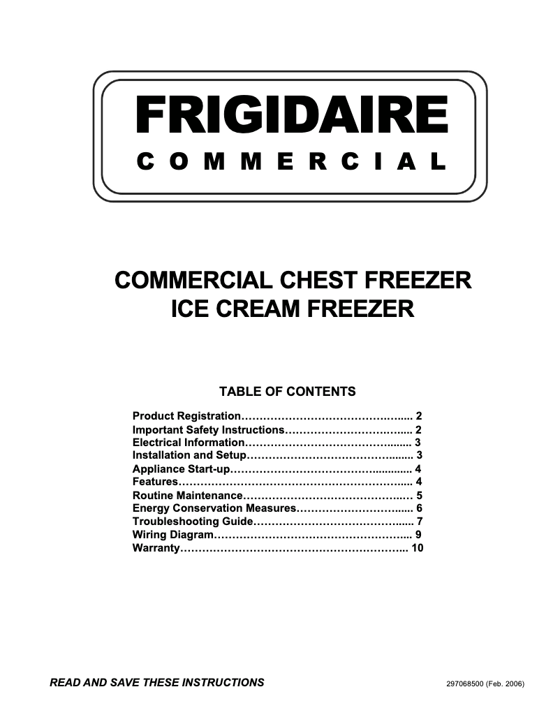 Page 1 de la notice Manuel utilisateur Frigidaire FCCS071FW