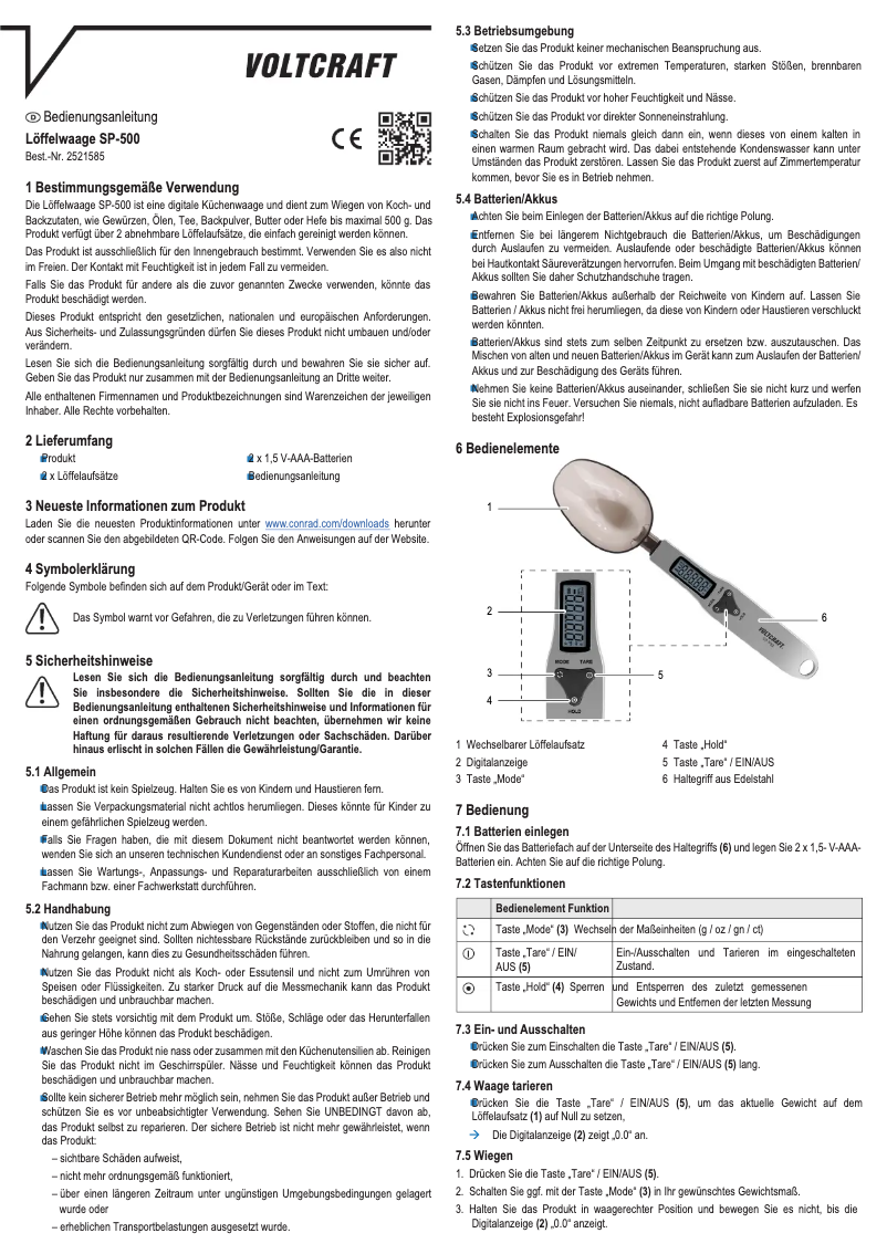 Image de la première page du manuel de l'appareil SP-500
