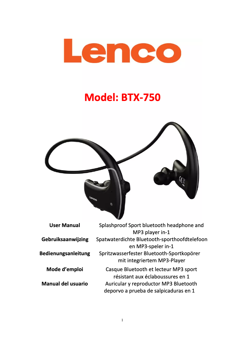 Image de la première page du manuel de l'appareil BTX-750