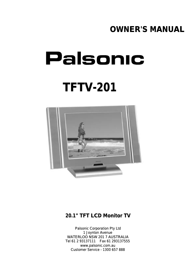 Page 1 de la notice Manuel utilisateur Palsonic TFTV201