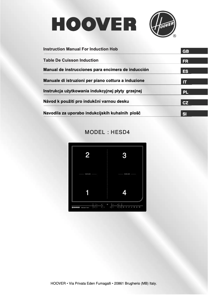 Page n°1 - Manuel utilisateur Hoover HESD4
