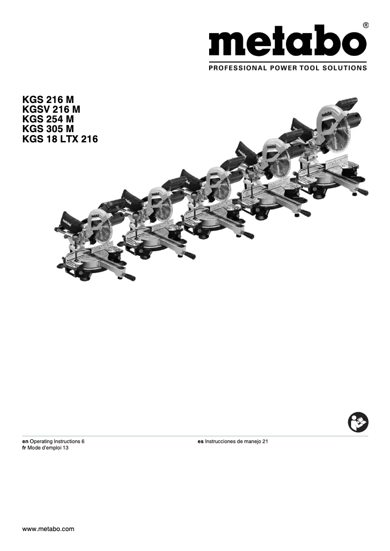 Page 1 de la notice Manuel utilisateur Metabo KS 18 LTX 216