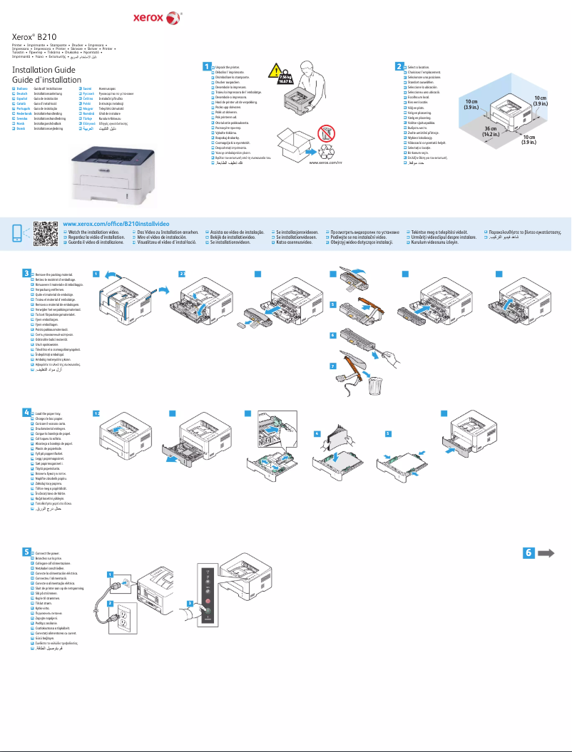 Página 1 del manual Guía de instalación Xerox B210