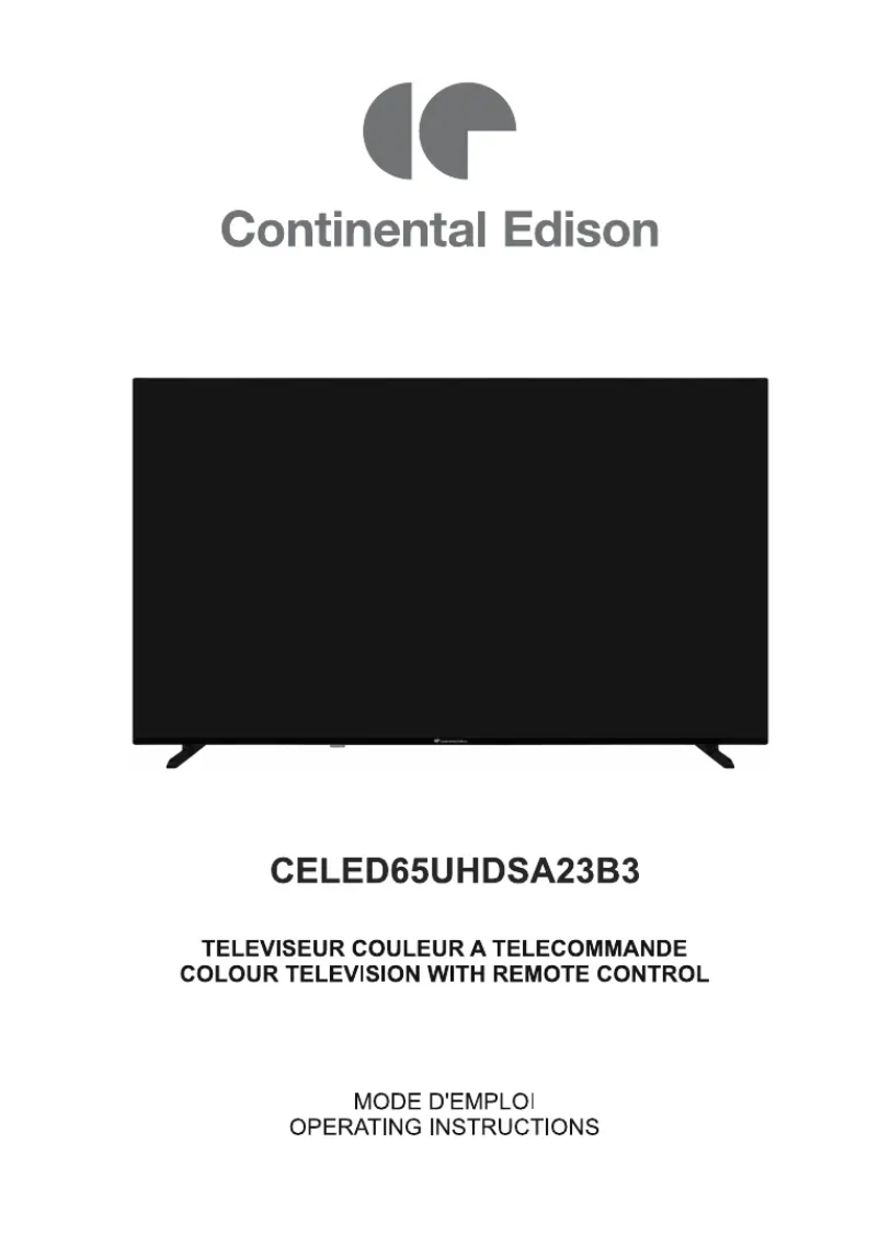 Image de la première page du manuel de l'appareil CELED65UHDSA23B3