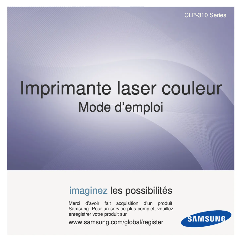 Page 1 de la notice Manuel utilisateur Samsung CLP-315W
