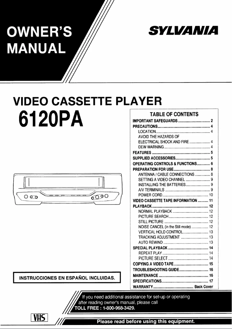 Page n°1 - Manuel utilisateur Sylvania 6120PA