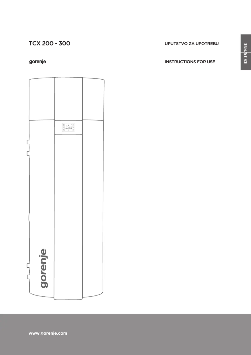 Page n°1 - Manuel utilisateur Gorenje TCX306ZGNT