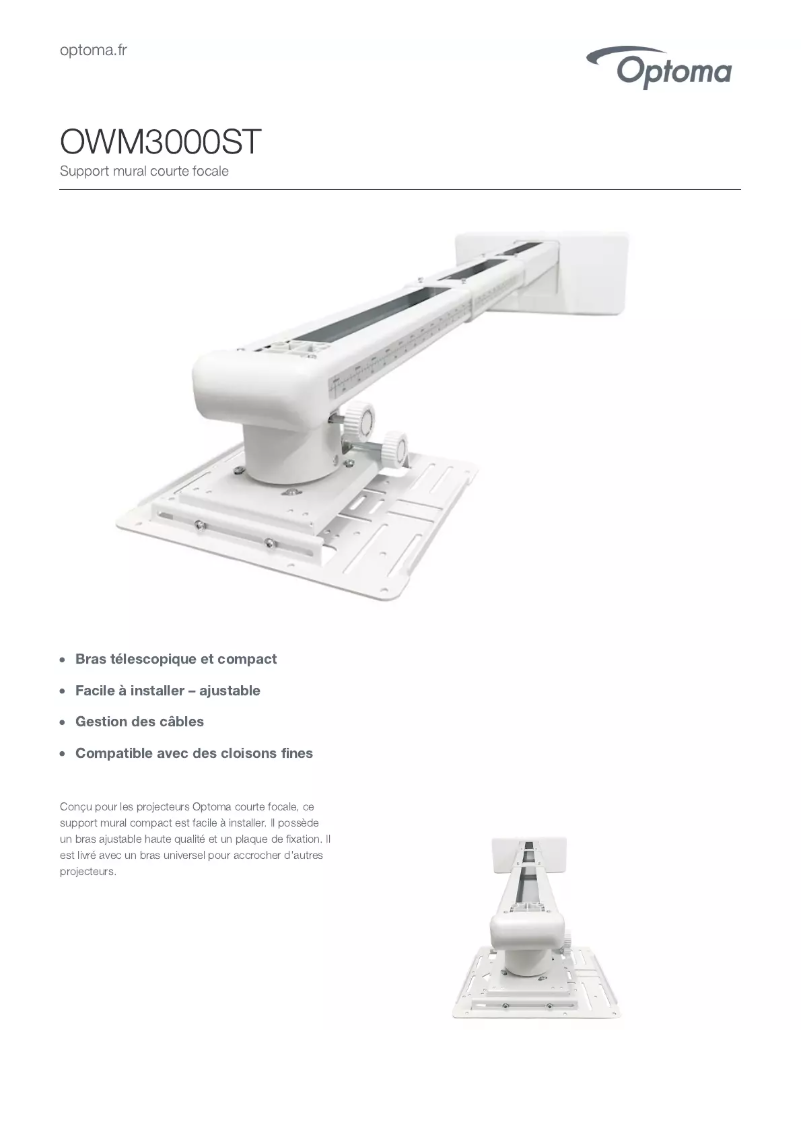 Page n°1 - Fiche technique Optoma OWM3000ST