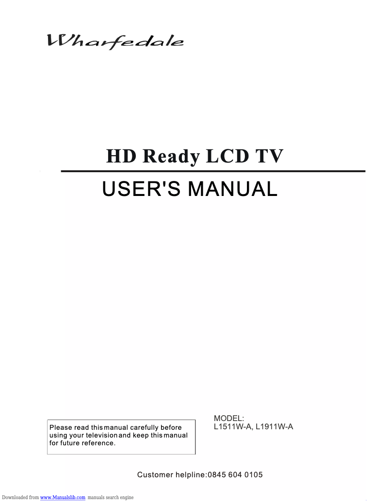 Image de la première page du manuel de l'appareil L1911W-A