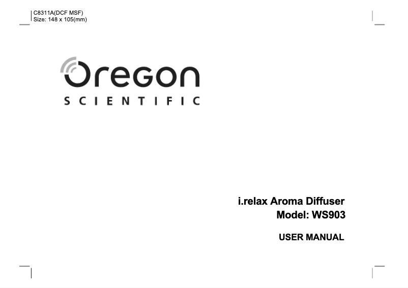 Page 1 de la notice Manuel utilisateur Oregon Scientific WS903