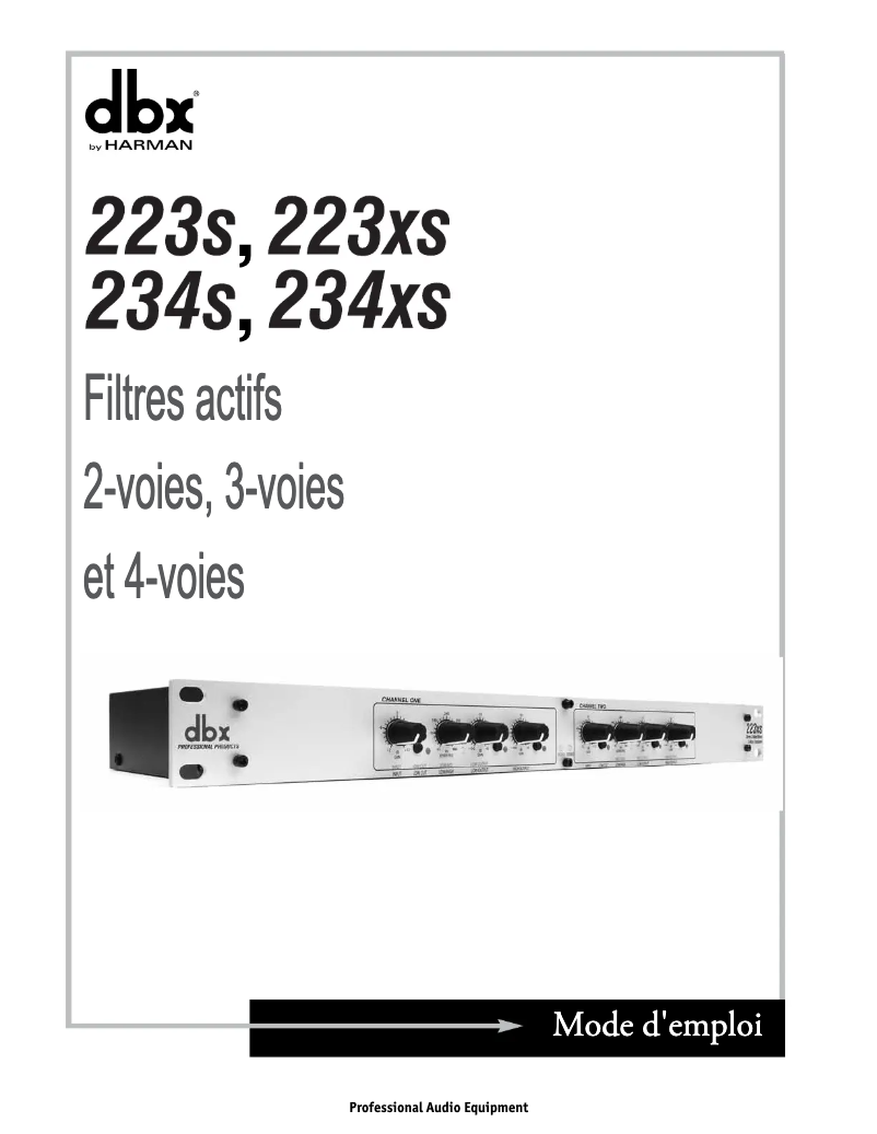 Page 1 de la notice Manuel utilisateur DBX 223xs