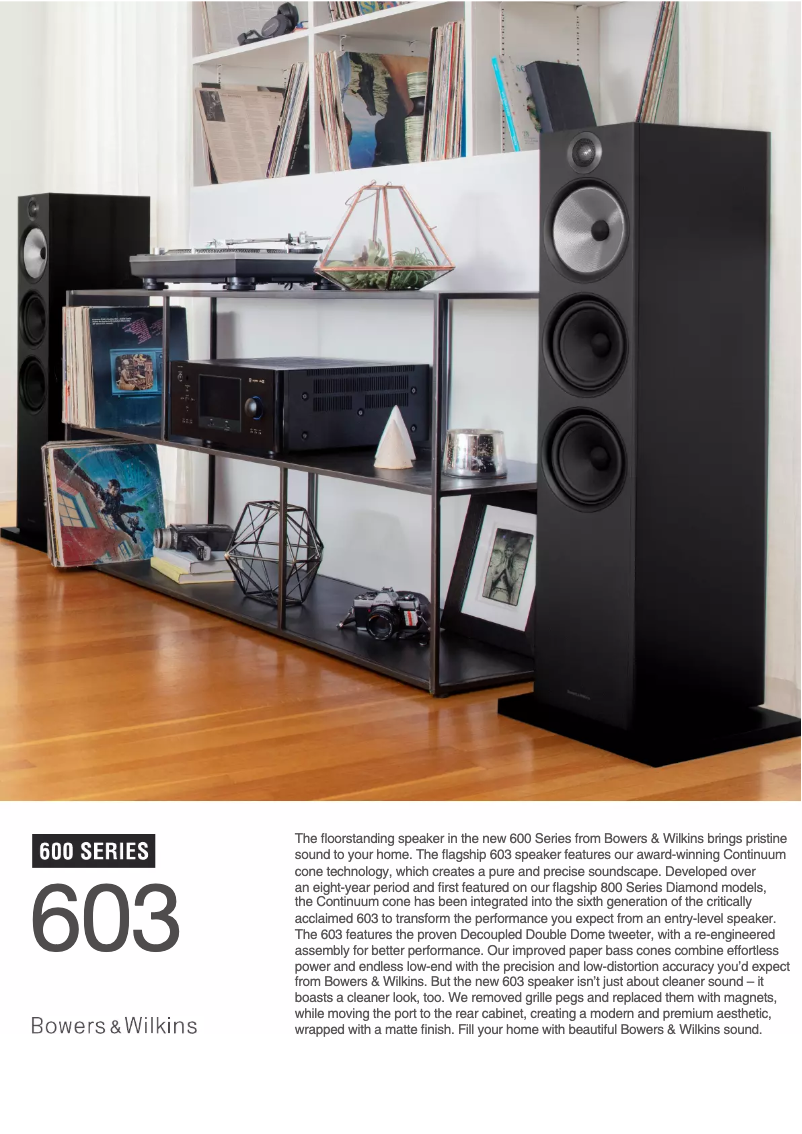 Page 1 de la notice Fiche technique Bowers & Wilkins 603